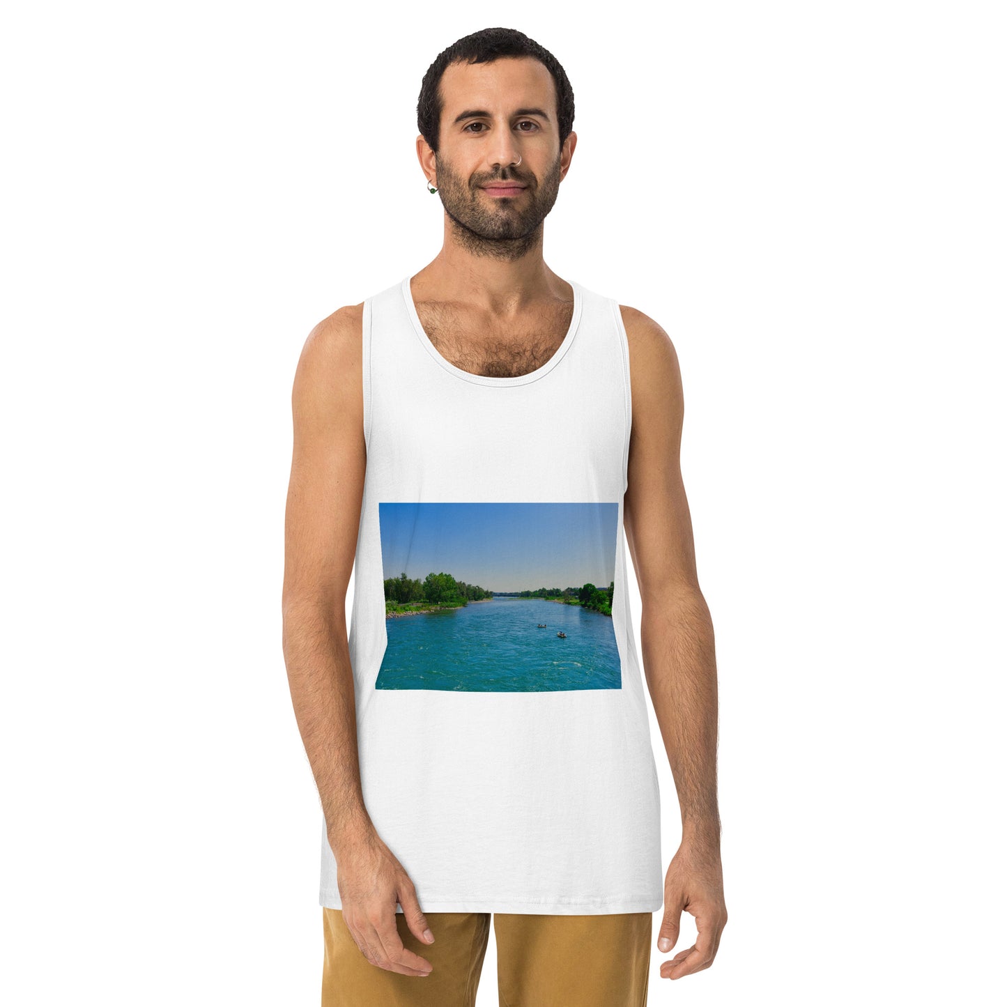 Men’s Premium Tank Top - Bow River George C. King Bridge