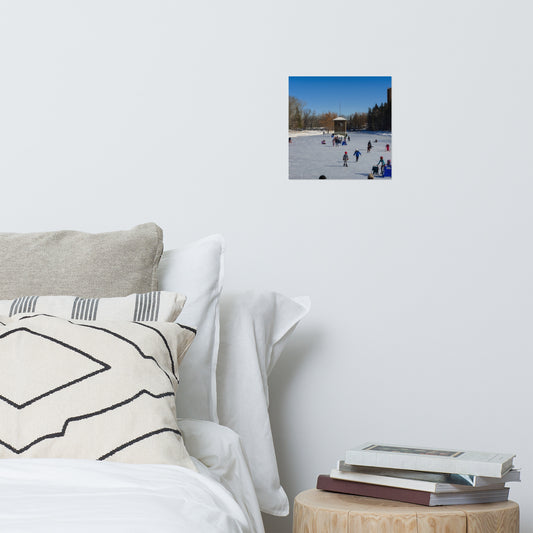 Lustre Poster Print - Bowness Park Lagoon Winter