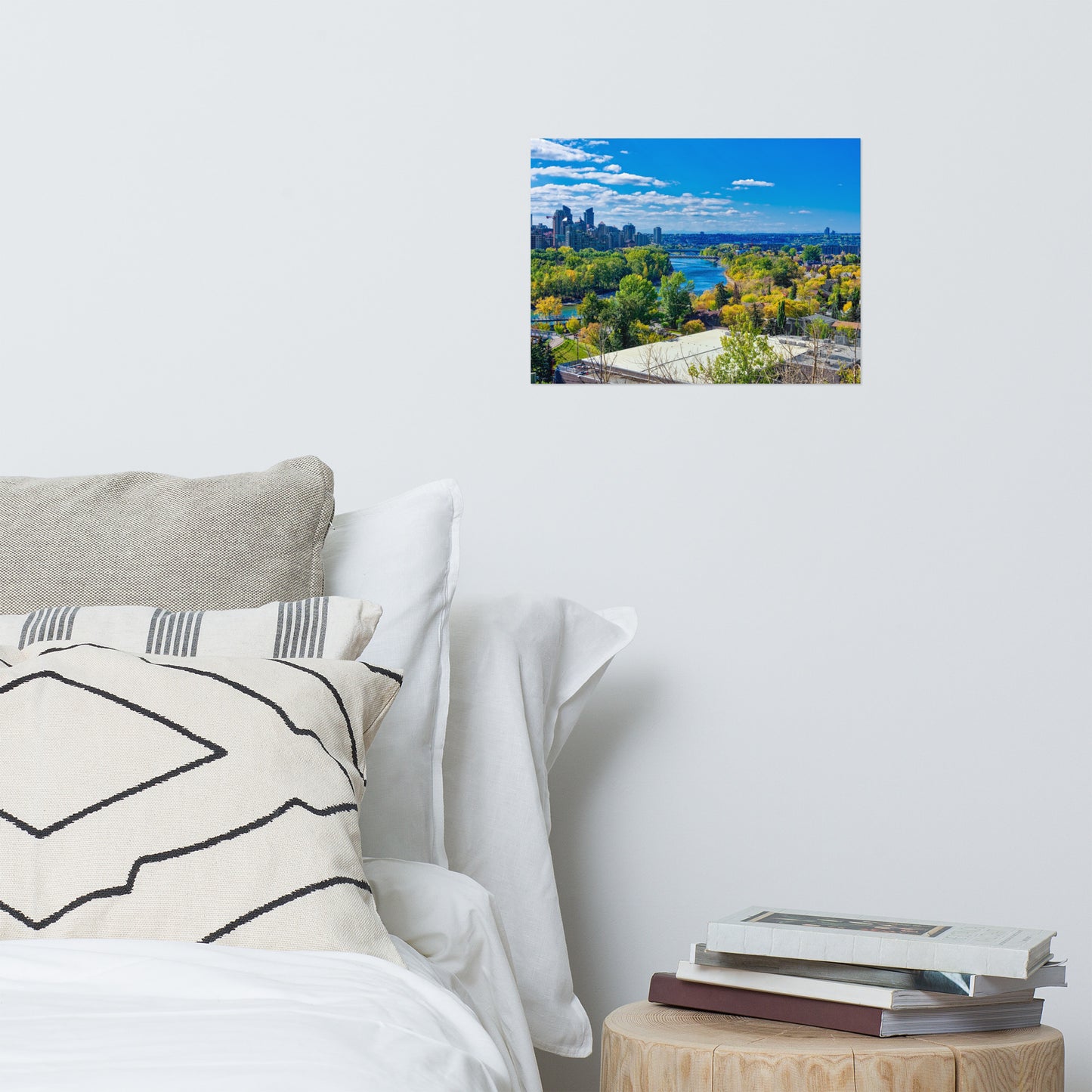 Lustre Poster Print - Bow River Peace Bridge McHugh Bluff Fall HDR