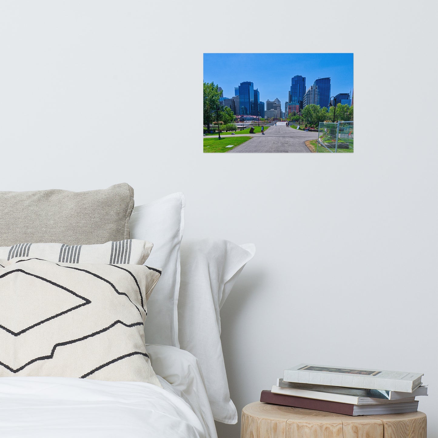 Lustre Poster Print - Downtown Calgary Prince's Island Park HDR