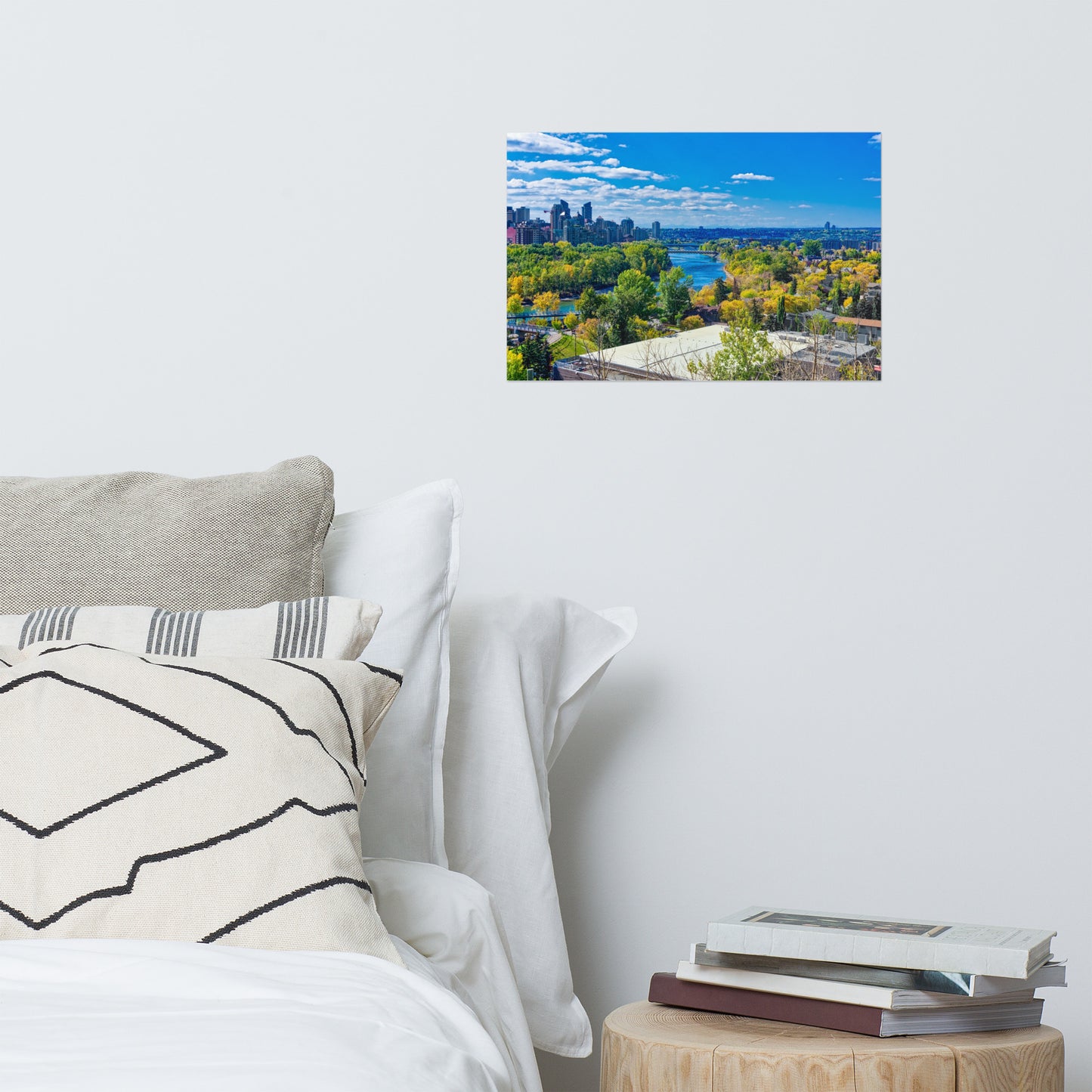 Lustre Poster Print - Bow River Peace Bridge McHugh Bluff Fall HDR