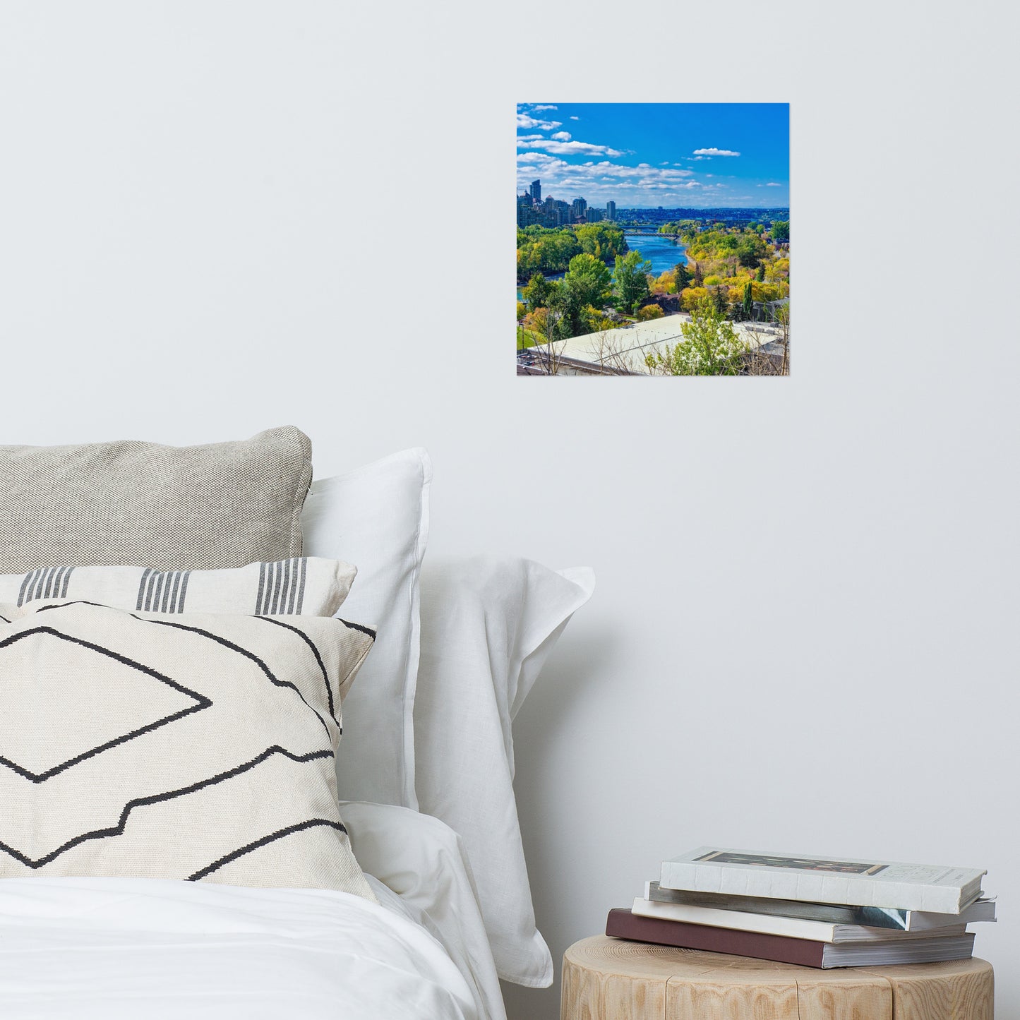 Lustre Poster Print - Bow River Peace Bridge McHugh Bluff Fall HDR