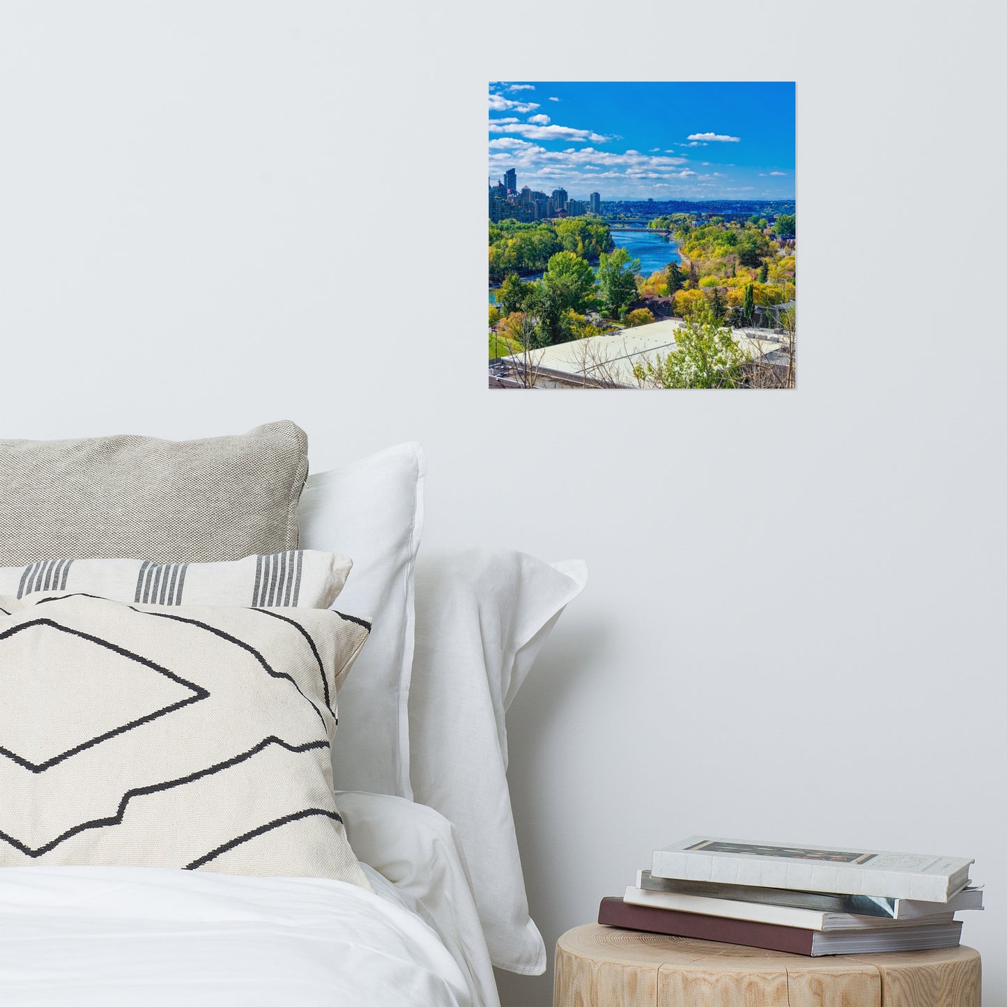 Lustre Poster Print - Bow River Peace Bridge McHugh Bluff Fall HDR