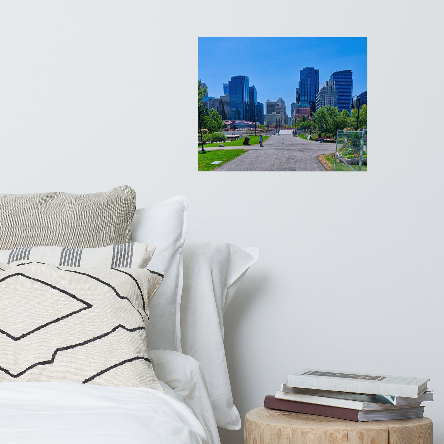 Lustre Poster Print - Downtown Calgary Prince's Island Park HDR
