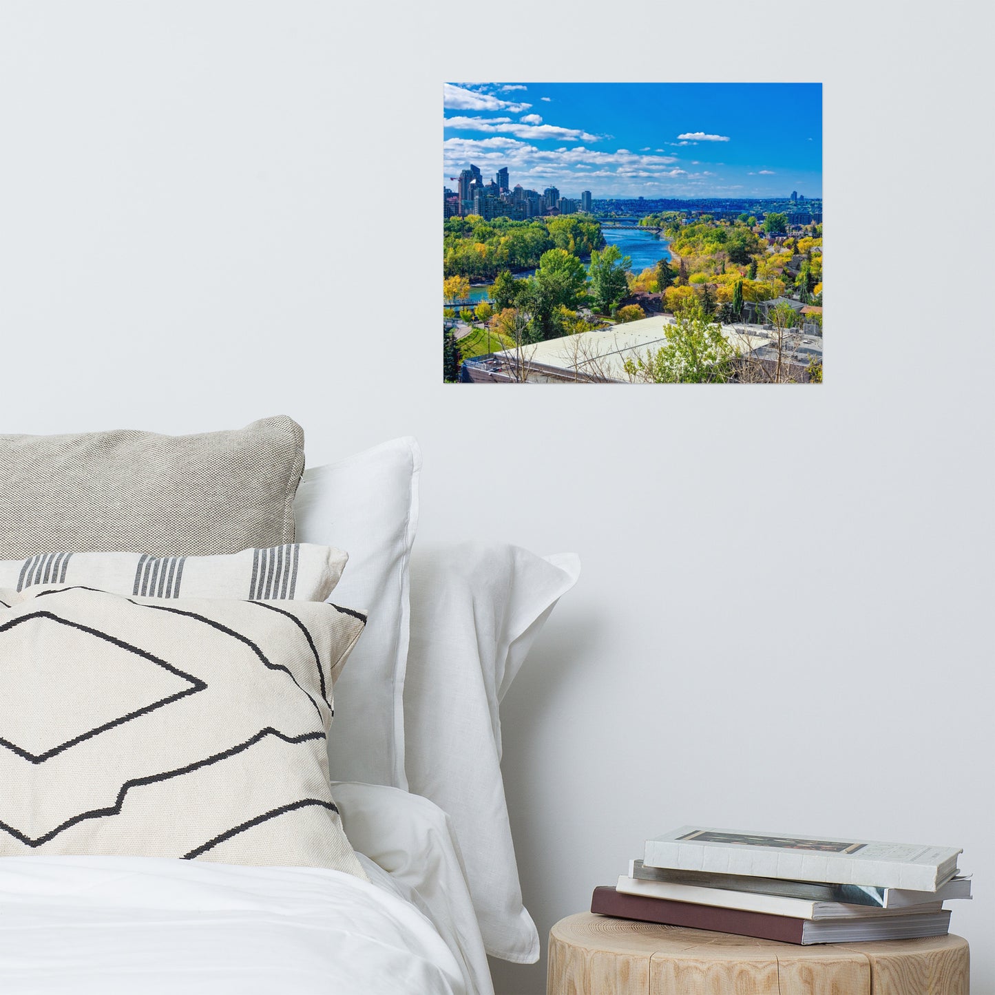 Lustre Poster Print - Bow River Peace Bridge McHugh Bluff Fall HDR