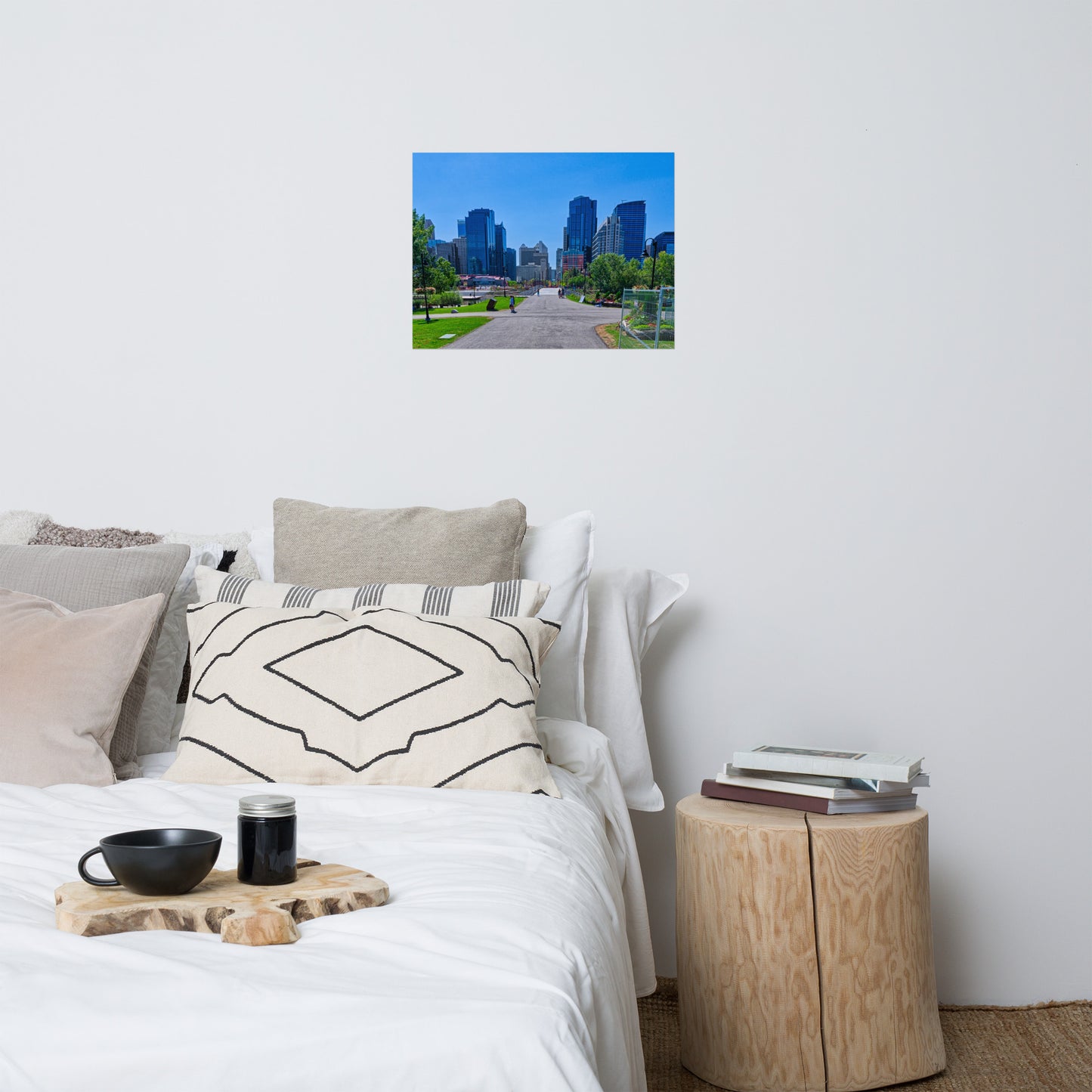 Lustre Poster Print - Downtown Calgary Prince's Island Park HDR