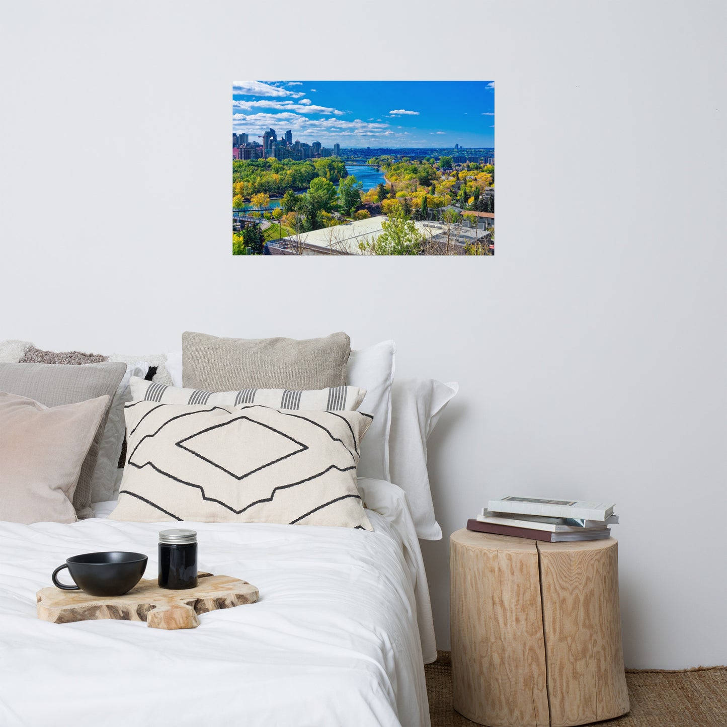 Lustre Poster Print - Bow River Peace Bridge McHugh Bluff Fall HDR