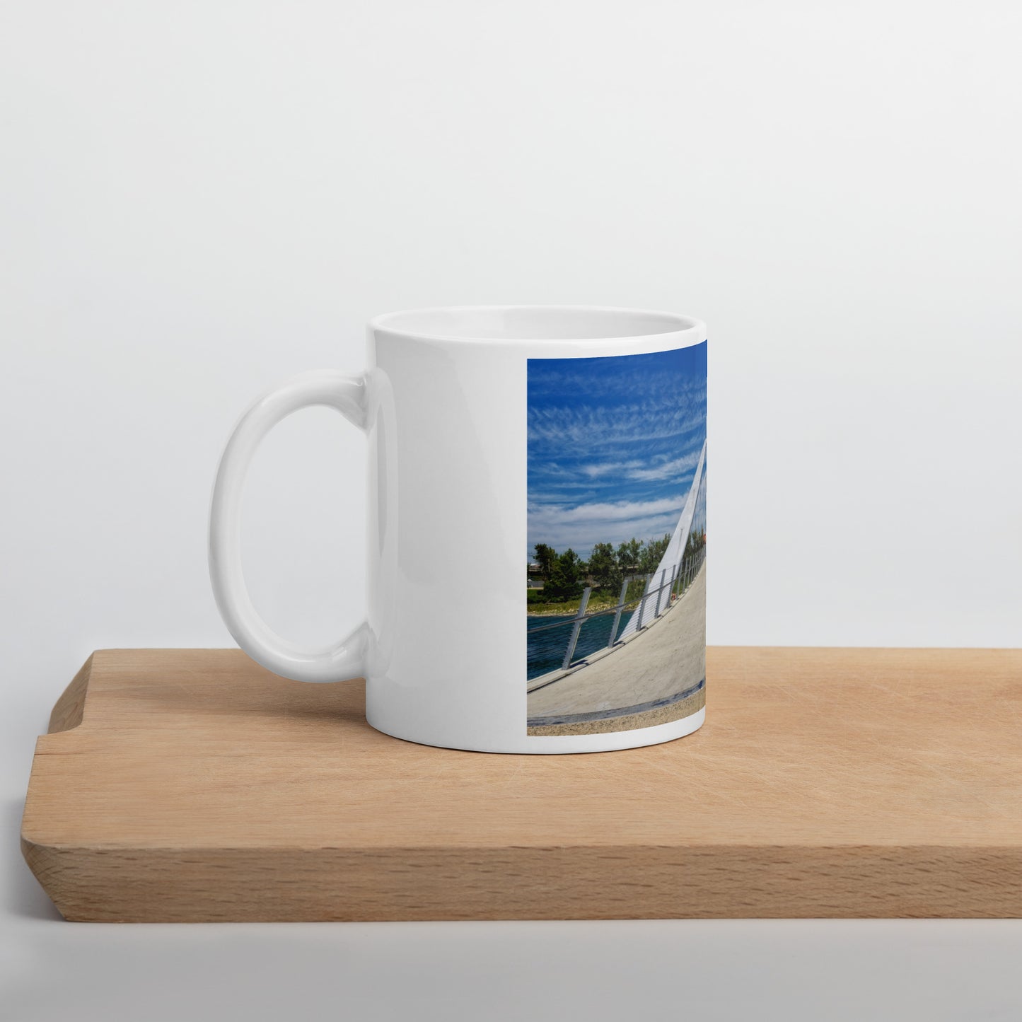 White Glossy Mug - George C. King Bridge