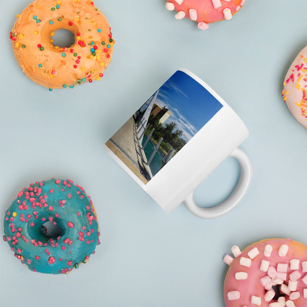 White Glossy Mug - George C. King Bridge