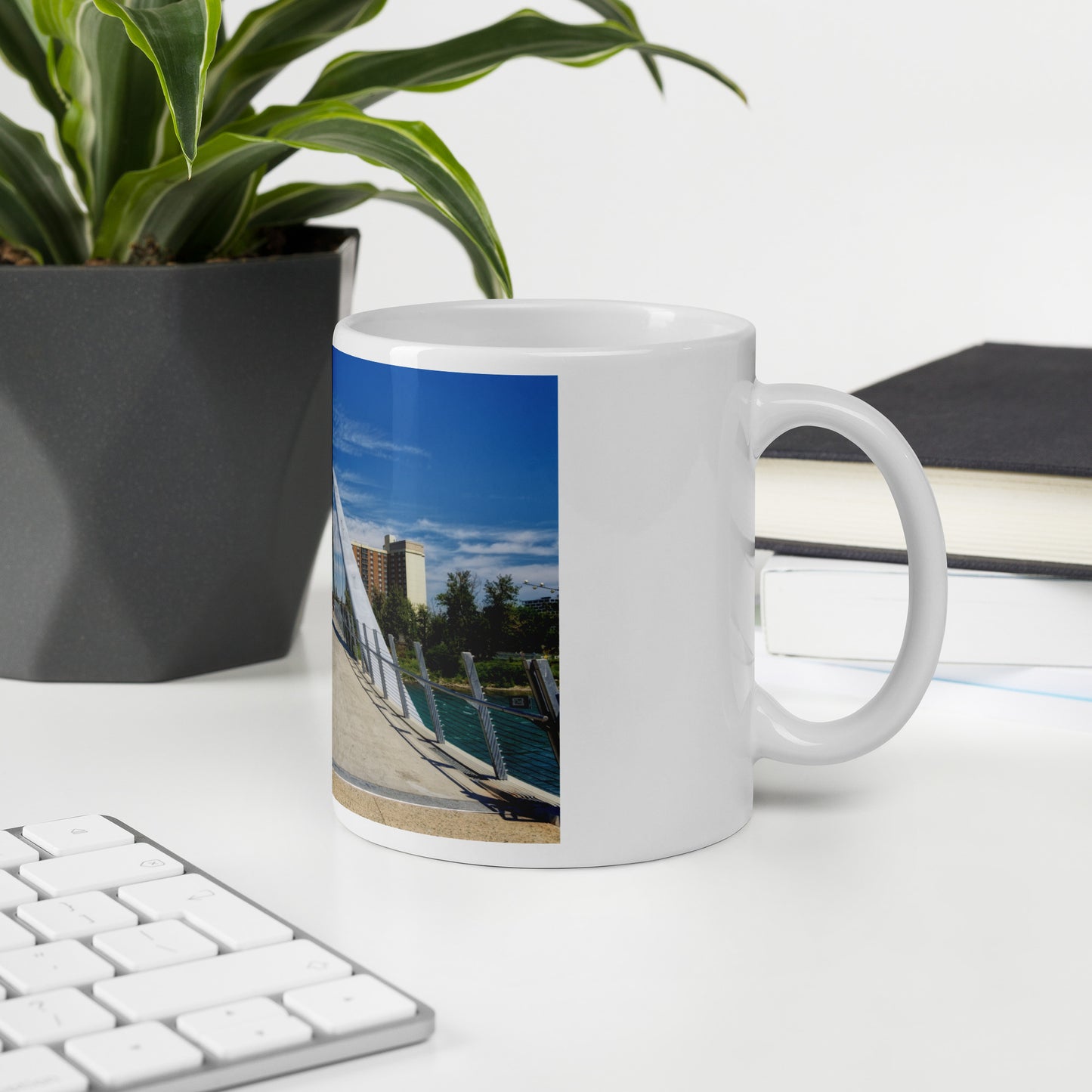 White Glossy Mug - George C. King Bridge