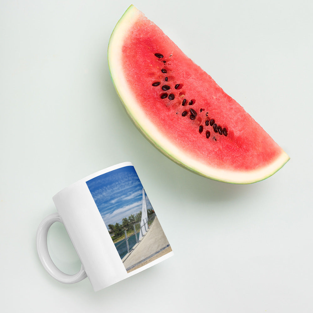 White Glossy Mug - George C. King Bridge