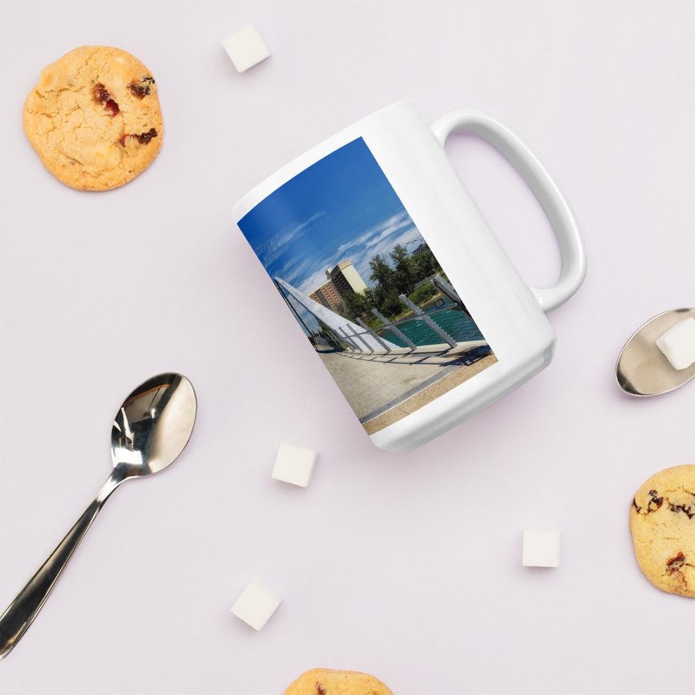 White Glossy Mug - George C. King Bridge