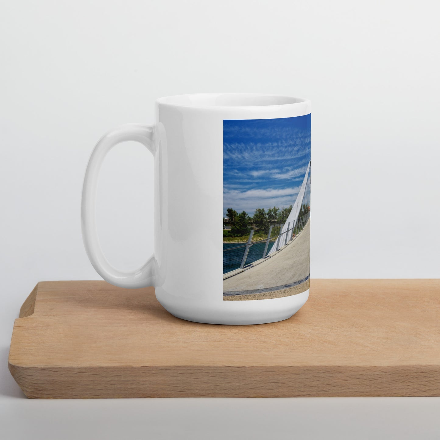 White Glossy Mug - George C. King Bridge