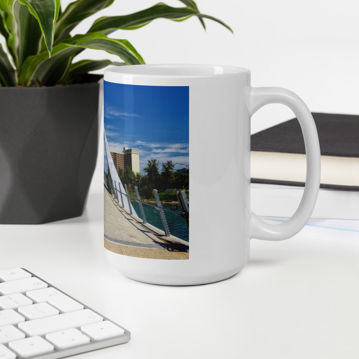 White Glossy Mug - George C. King Bridge
