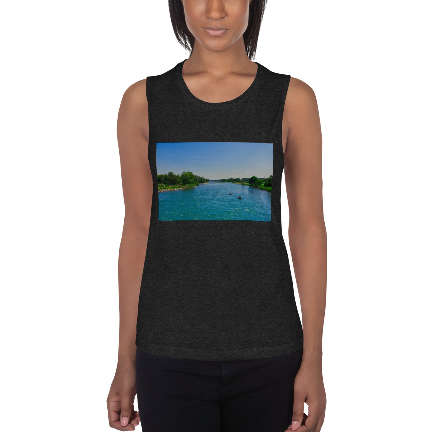 Ladies’ Muscle Tank - Bow River George C. King Bridge