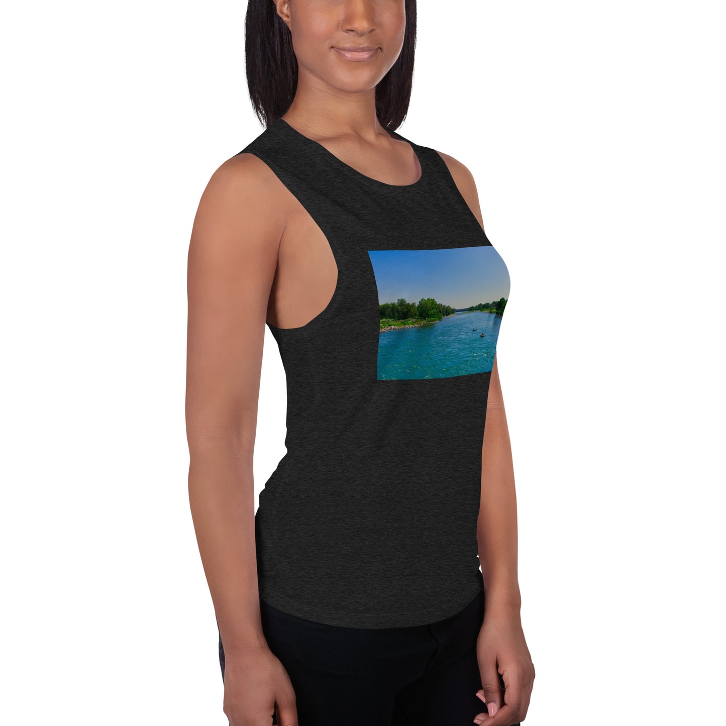 Ladies’ Muscle Tank - Bow River George C. King Bridge