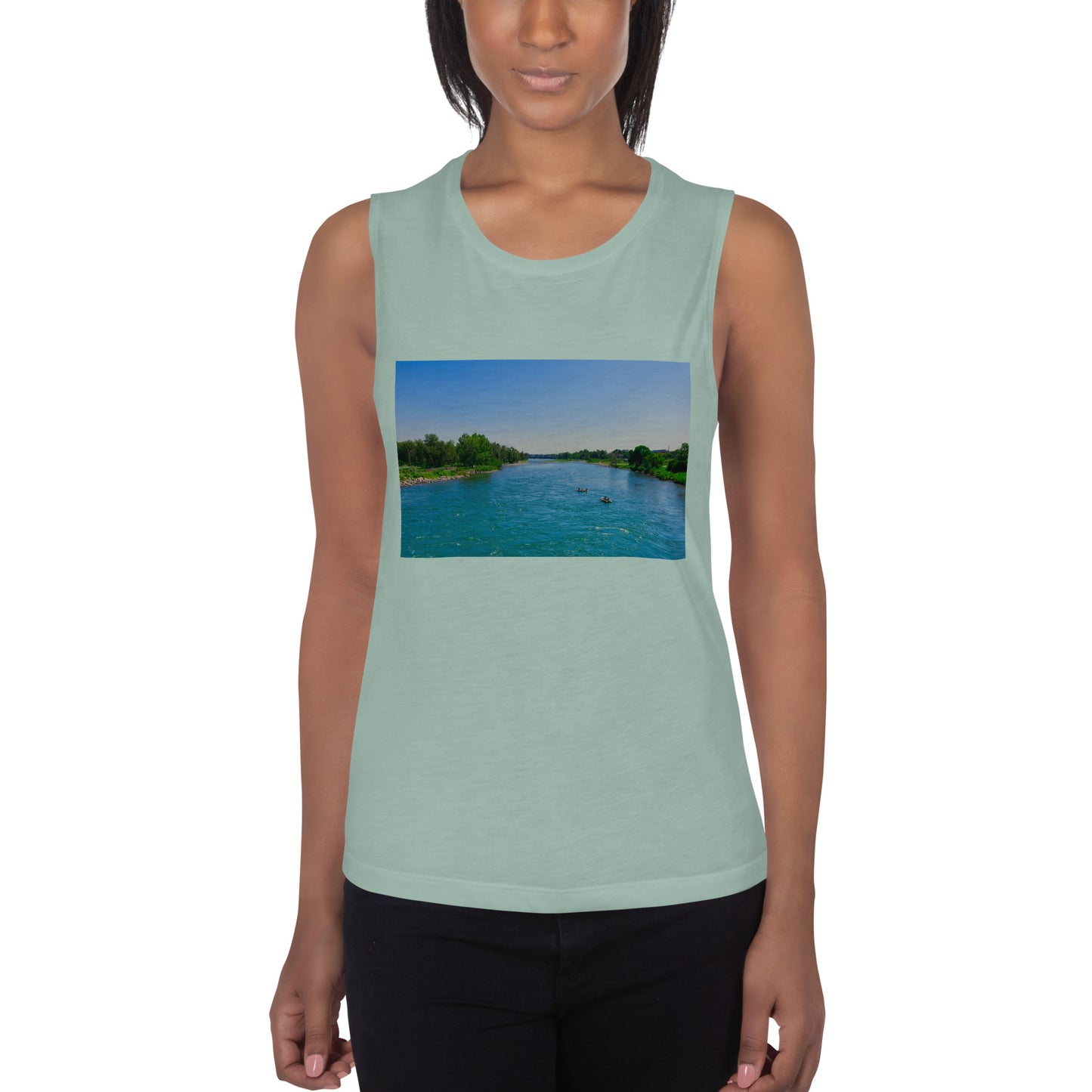 Ladies’ Muscle Tank - Bow River George C. King Bridge