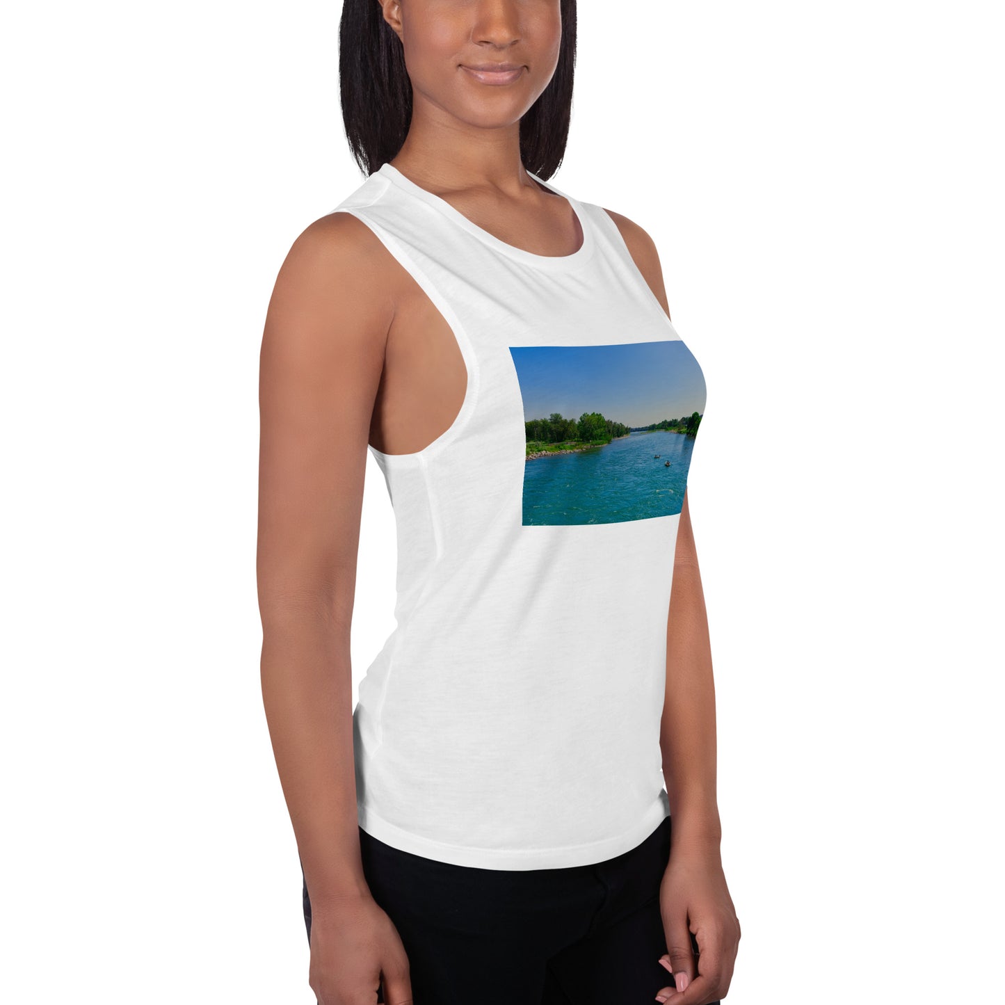 Ladies’ Muscle Tank - Bow River George C. King Bridge