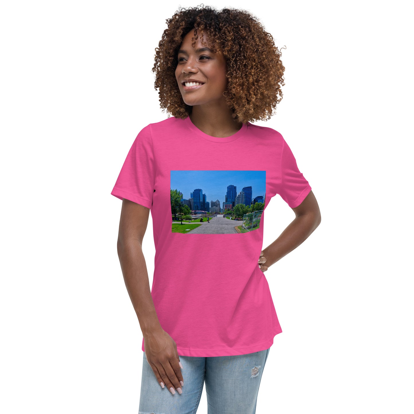 Women's Relaxed T-Shirt - Downtown Calgary Prince's Island Park HDR