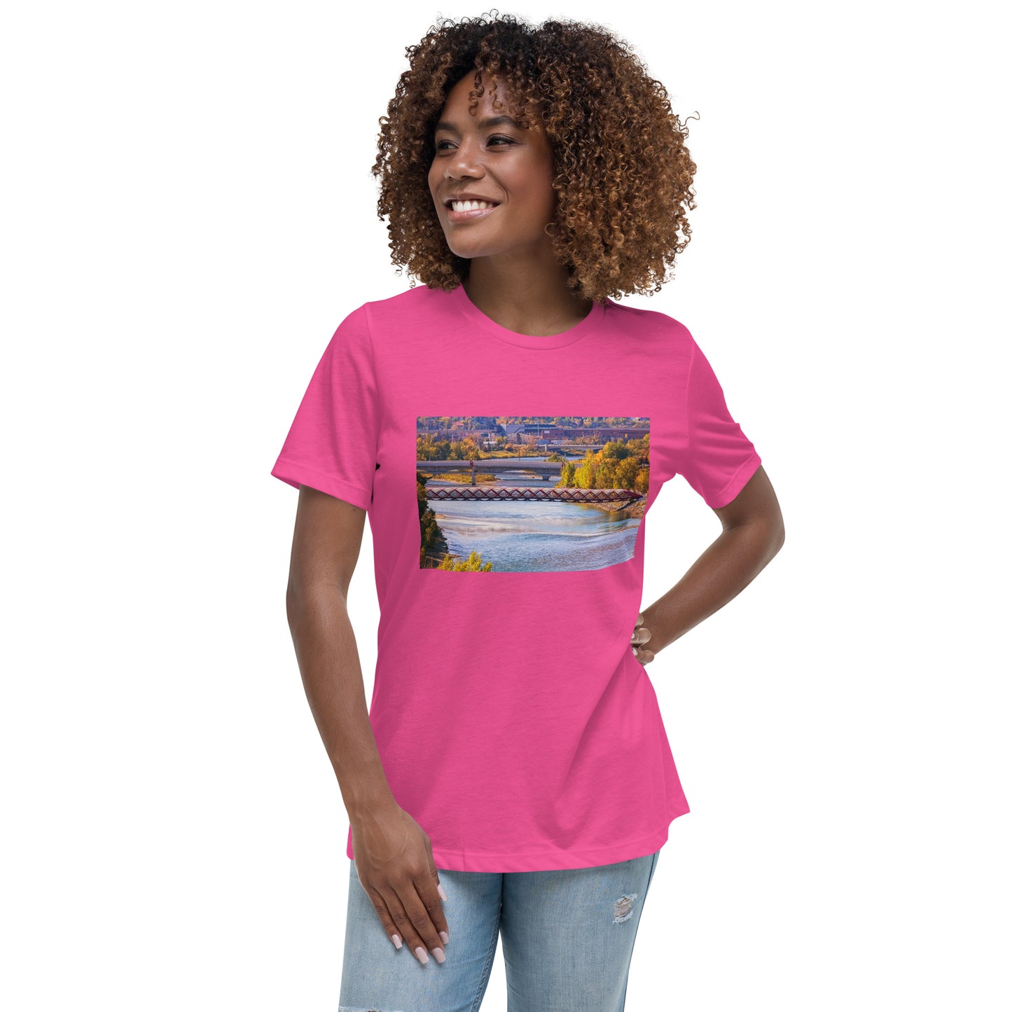 Women's Relaxed T-Shirt - Peace Bridge McHugh Bluff Fall