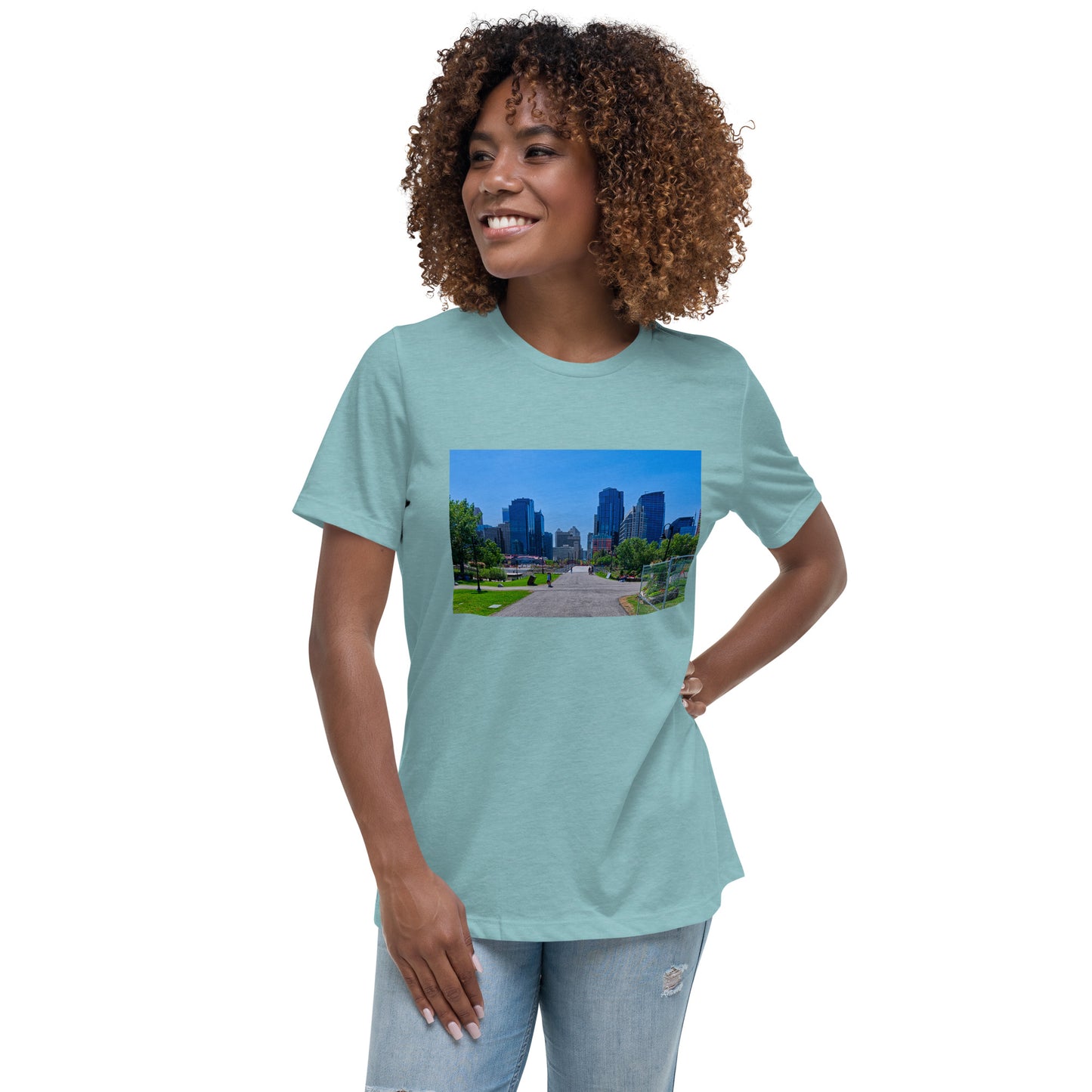 Women's Relaxed T-Shirt - Downtown Calgary Prince's Island Park HDR
