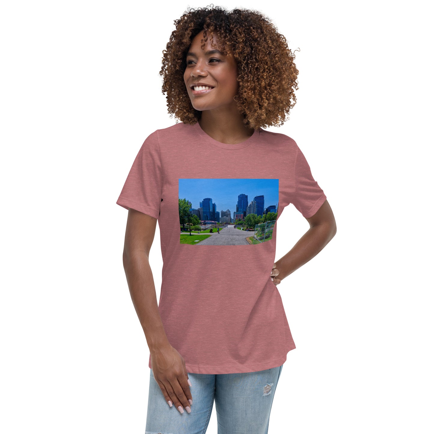 Women's Relaxed T-Shirt - Downtown Calgary Prince's Island Park HDR