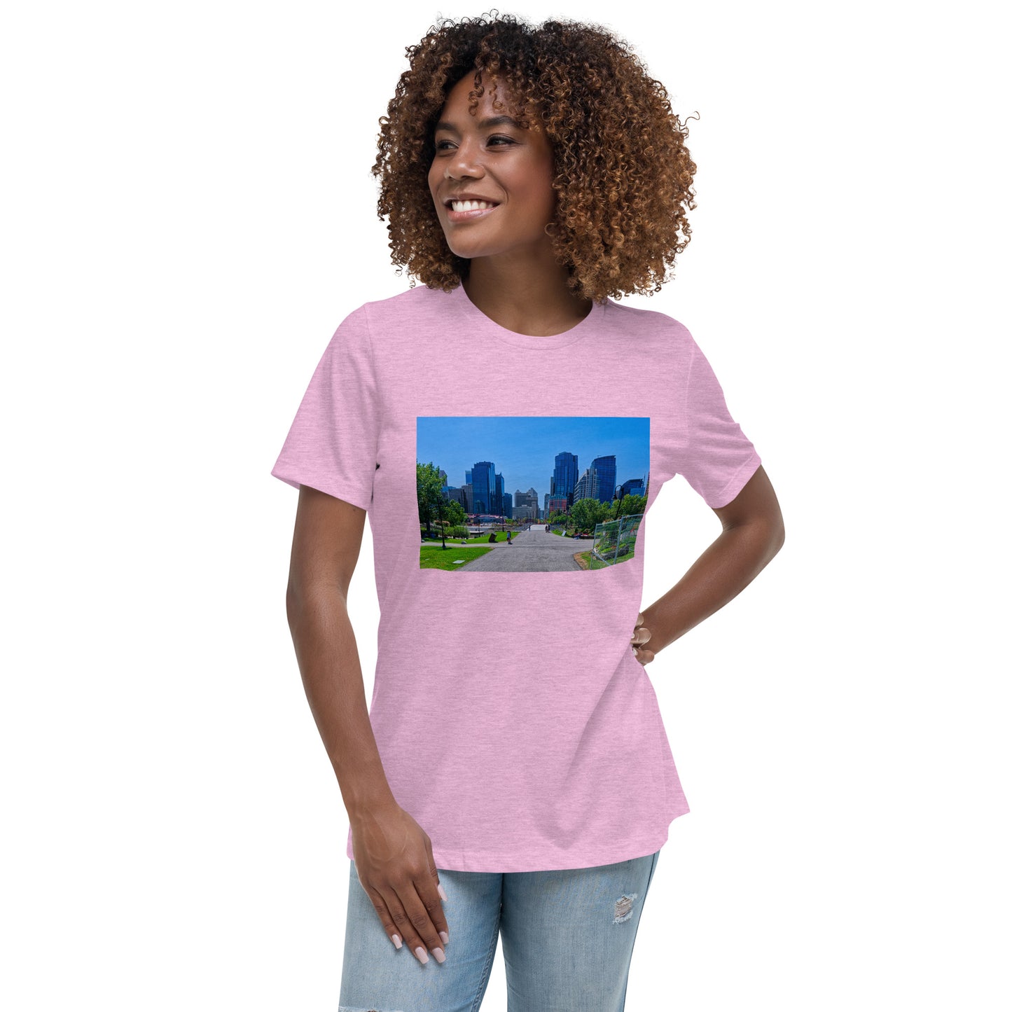 Women's Relaxed T-Shirt - Downtown Calgary Prince's Island Park HDR