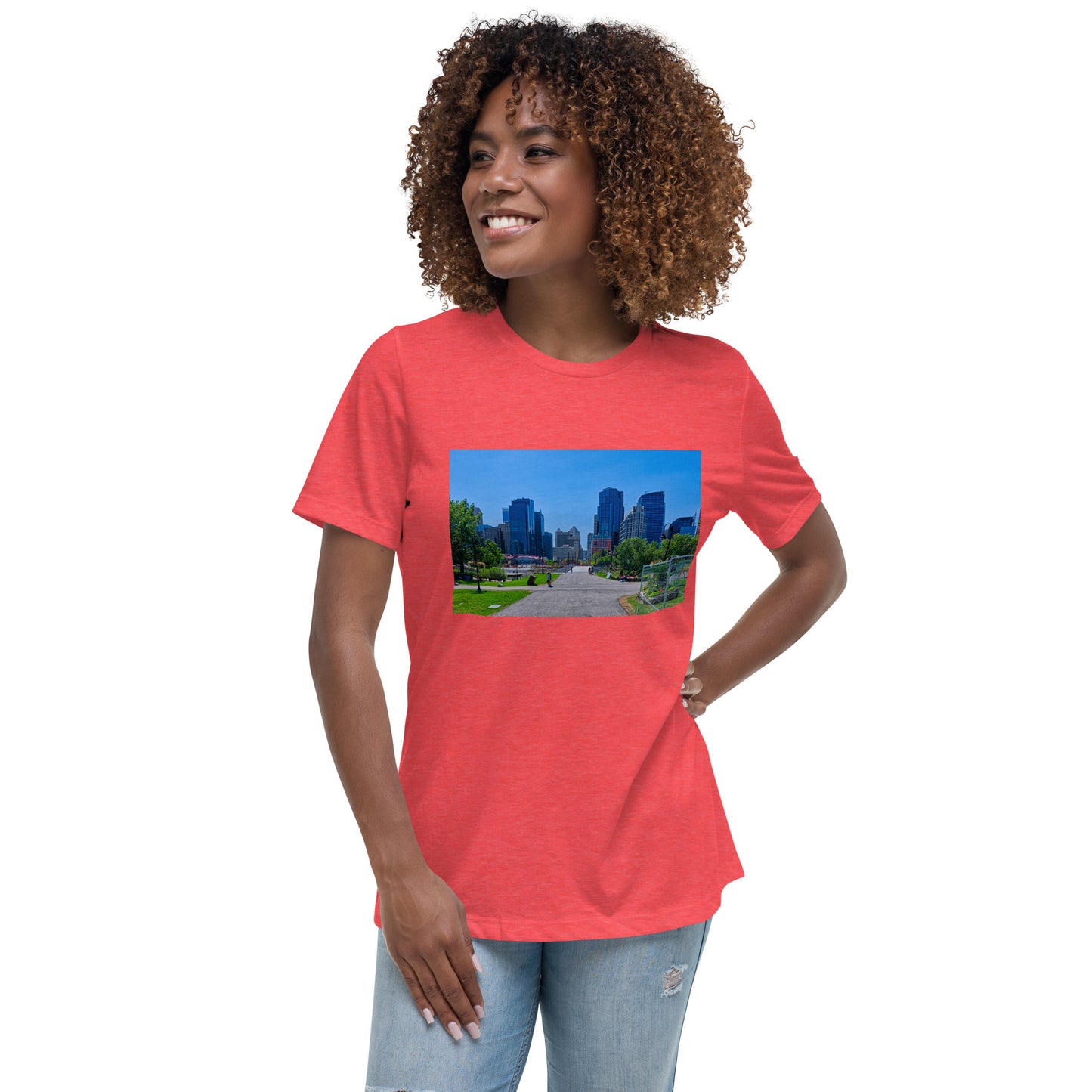 Women's Relaxed T-Shirt - Downtown Calgary Prince's Island Park HDR
