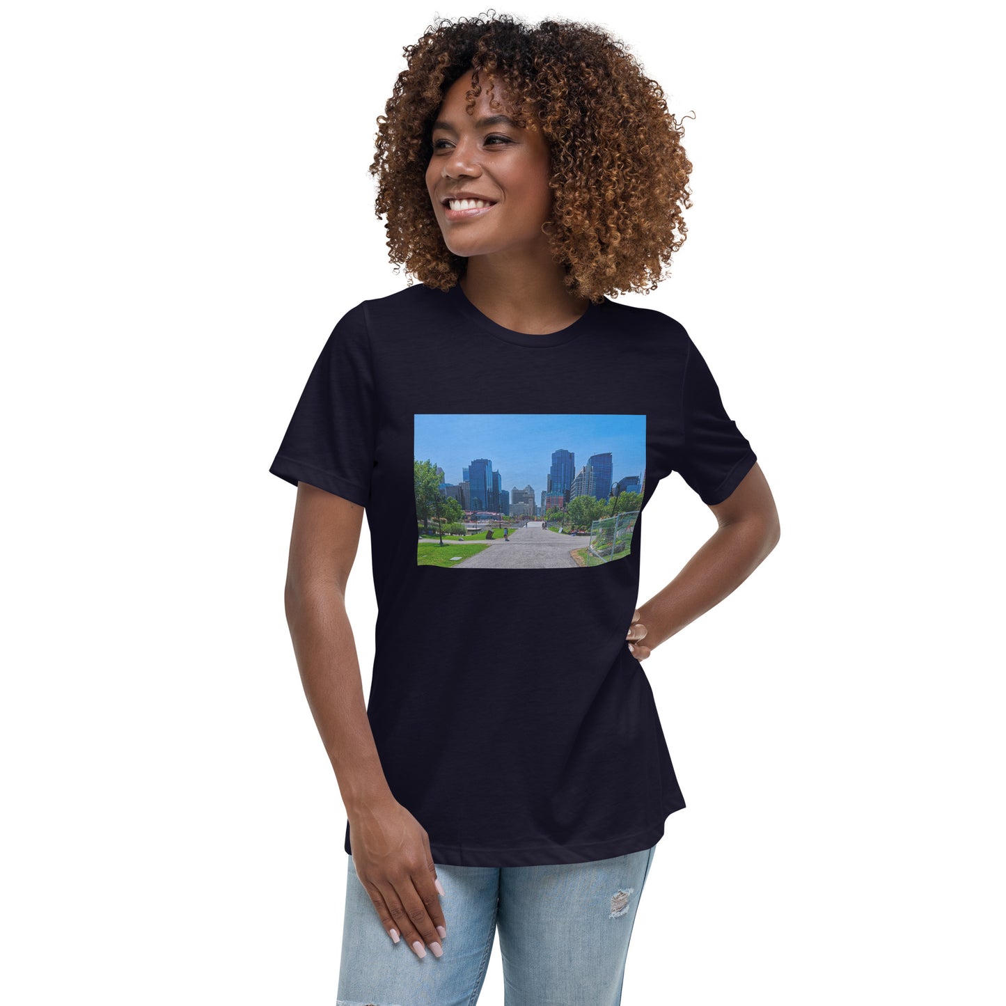 Women's Relaxed T-Shirt - Downtown Calgary Prince's Island Park HDR