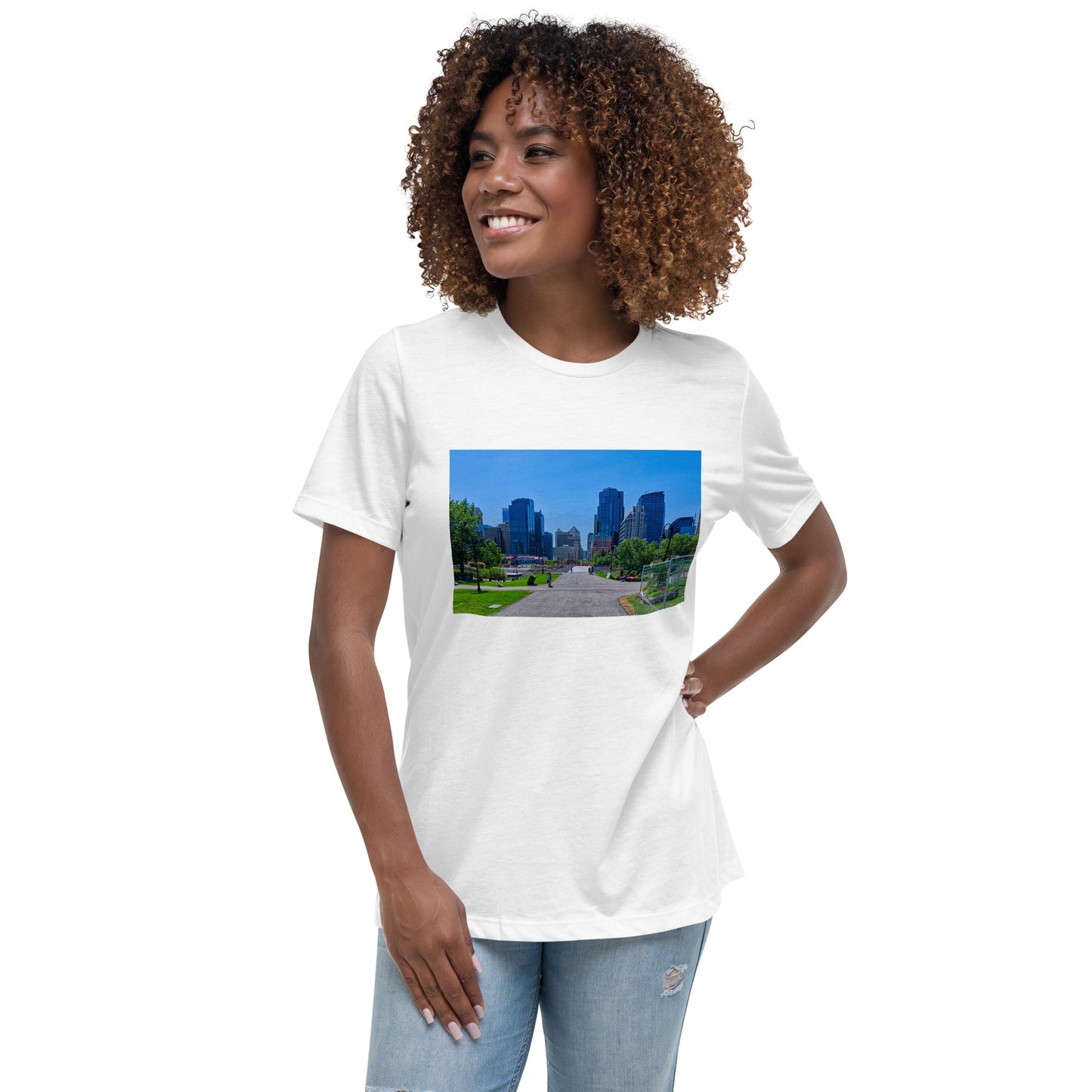 Women's Relaxed T-Shirt - Downtown Calgary Prince's Island Park HDR