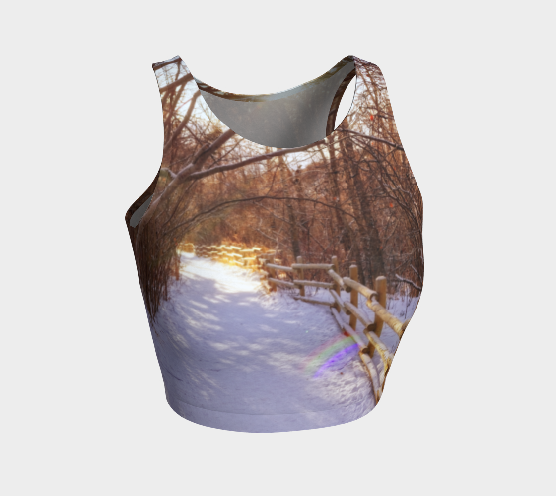 Women's Athletic Crop Top - Riverdale Park Forest Winter