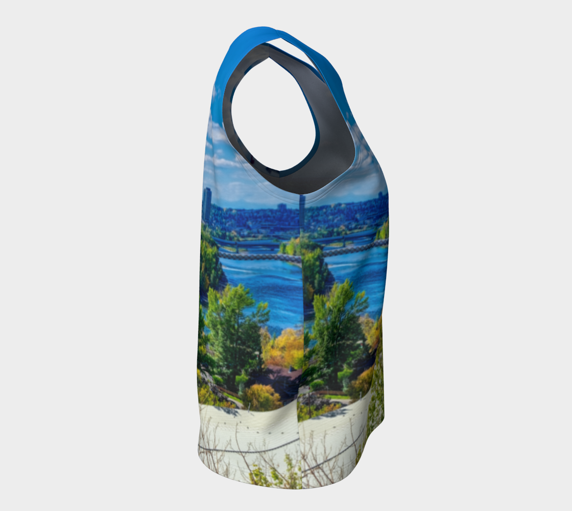 Women's Loose Tank Top - Bow River Peace Bridge McHugh Bluff HDR Fall