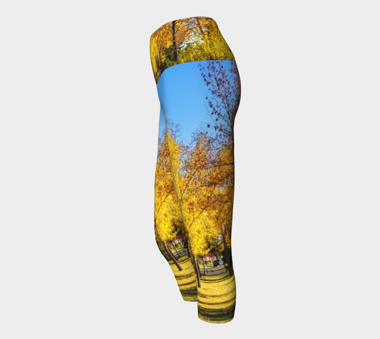 Women's Yoga Capris - Calgary in the Fall