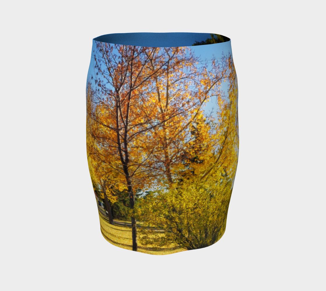 Women's Fitted Skirt - Calgary in the Fall
