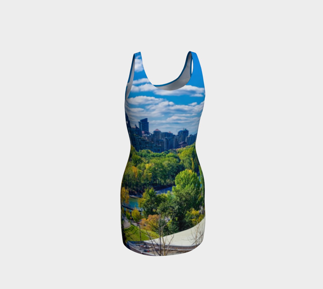 Bodycon Dress - Bow River Peace Bridge McHugh Bluff Fall HDR