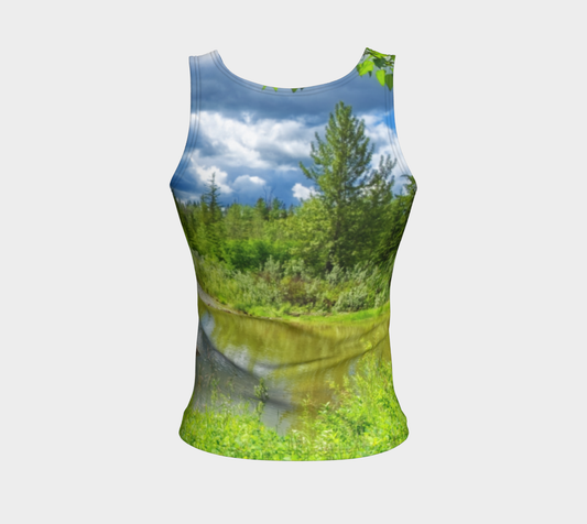 Women's All-Over Fitted Regular Tank Top - Fish Creek Park Votier's Flats