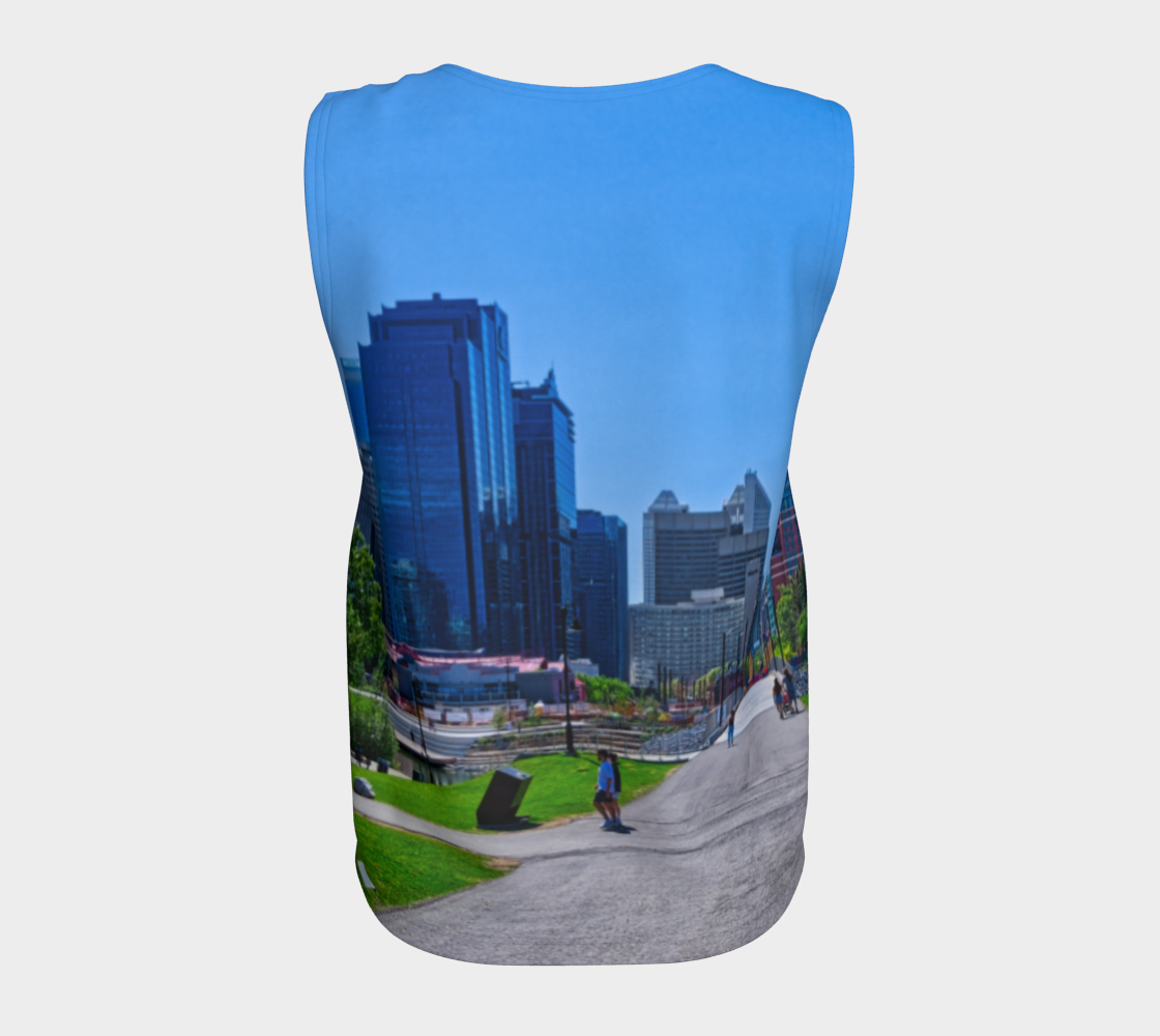 Women's All Over Loose Regular Tank Top - Downtown Calgary Prince's Island Park HDR