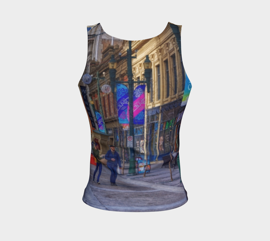 Women's All-Over Fitted Regular Tank Top - Downtown Calgary Stephen Avenue