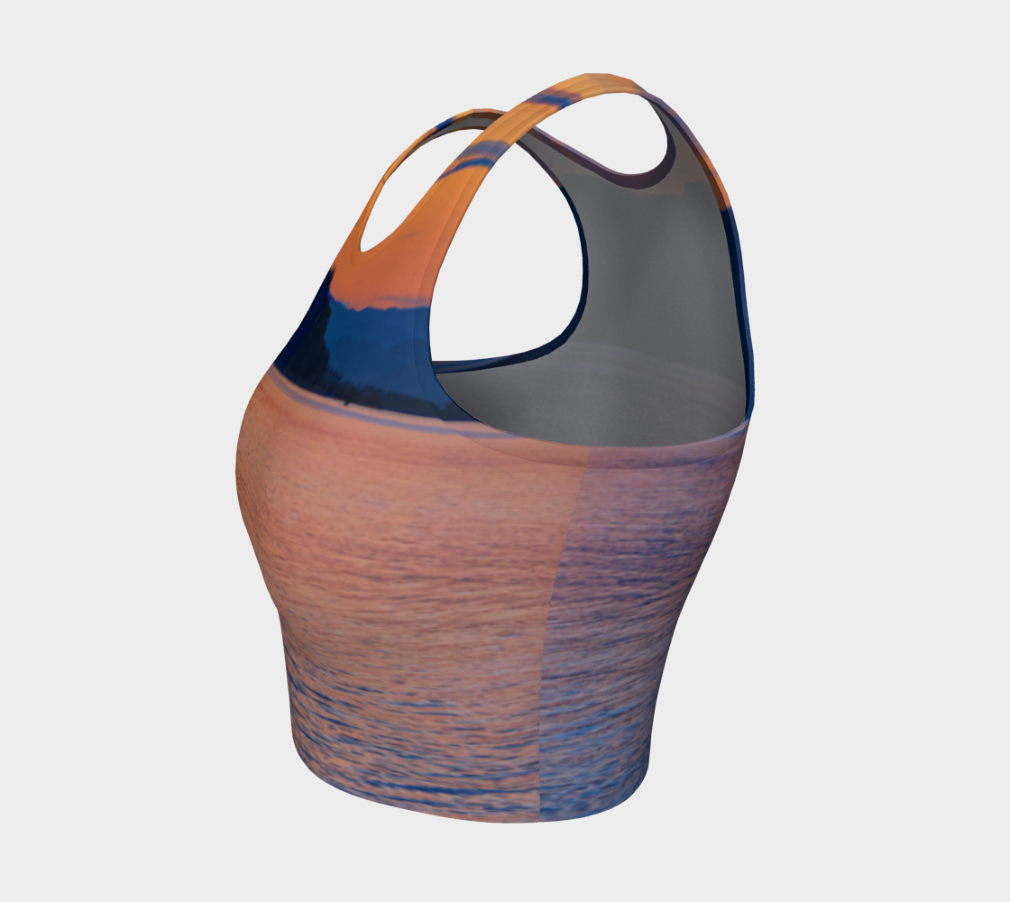 Women's Athletic Crop Top - Penticton Okanagan Lake Sunset