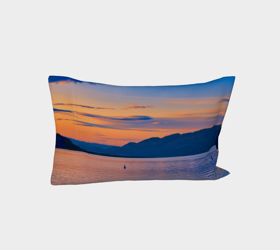 Bed Pillow Sleeve - Penticton Okanagan Lake Sunset