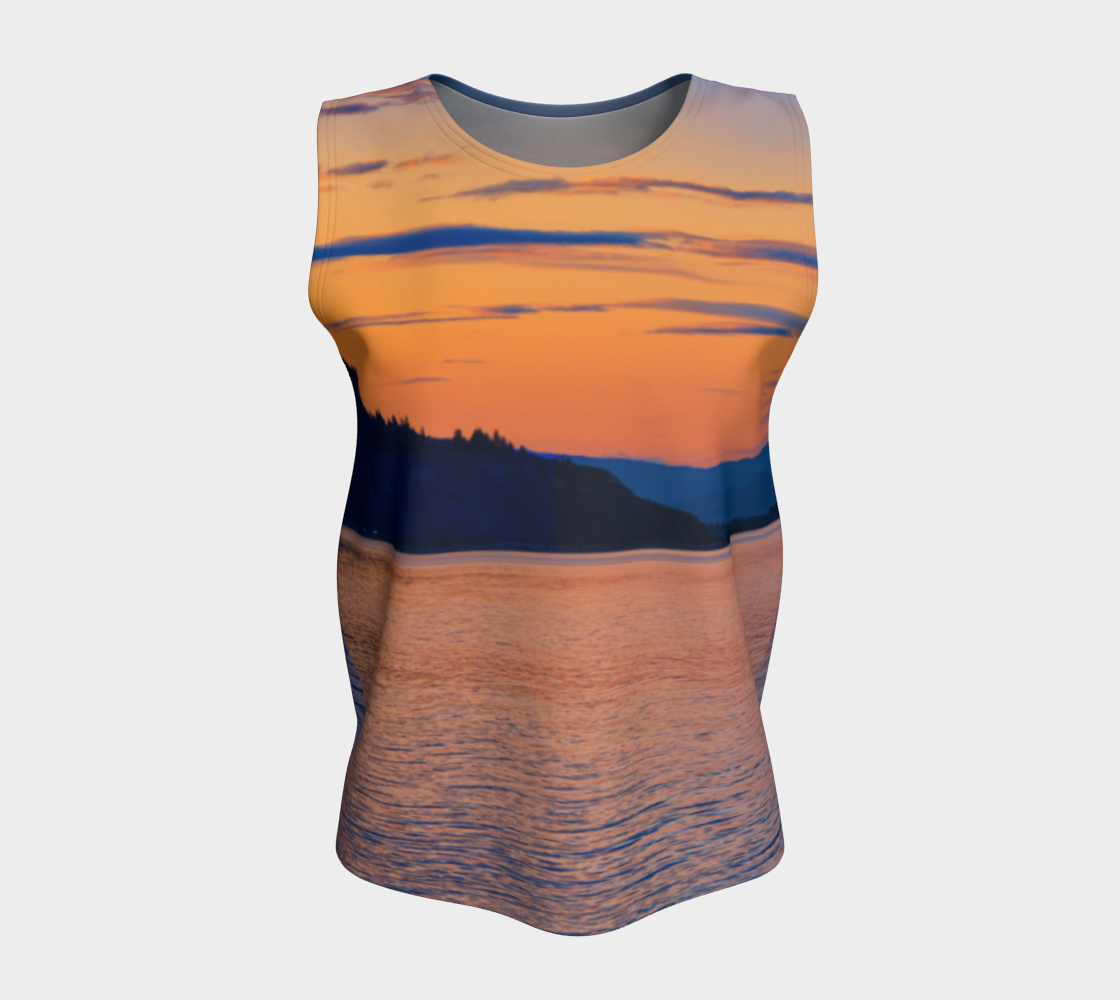 Women's All-Over Loose Regular Tank Top - Penticton Okanagan Lake Sunset