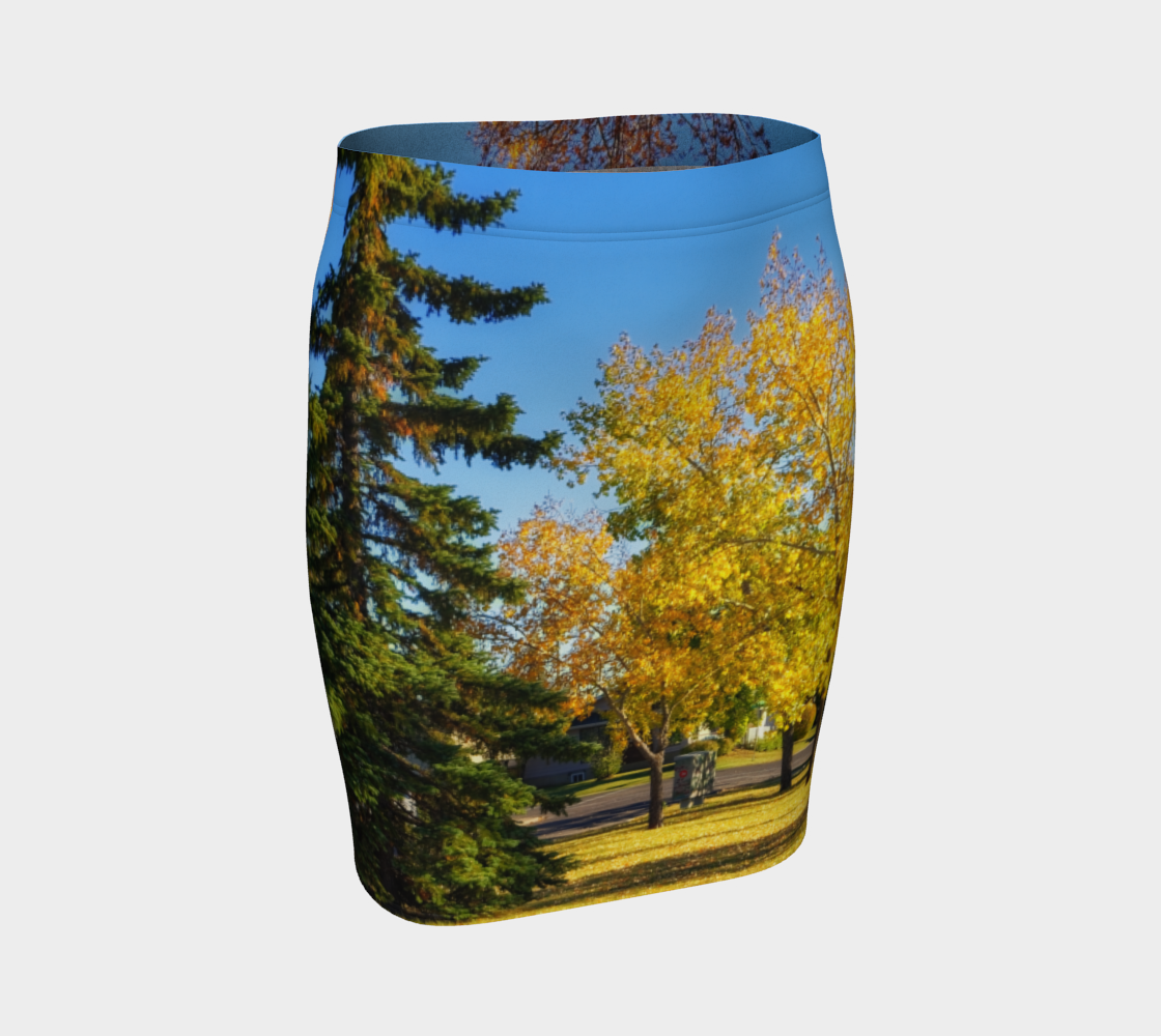 Women's Fitted Skirt - Calgary in the Fall
