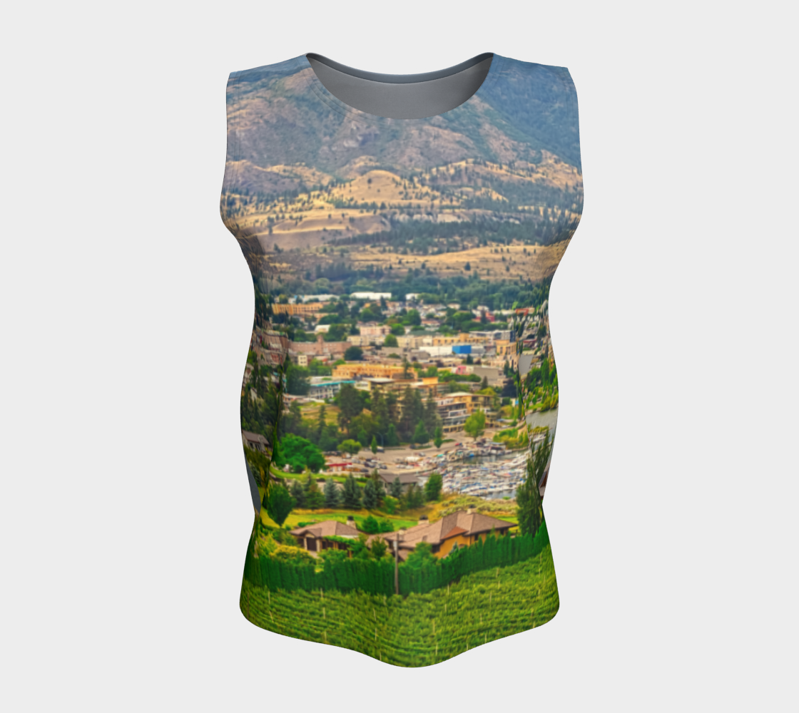Women's All-Over Loose Long Tank Top - Penticton Munson Mountain