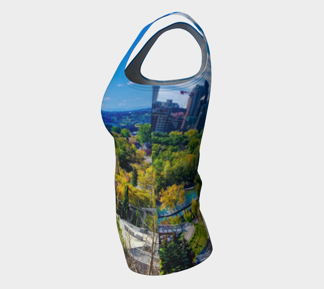Women's Fitted Regular Tank Top - Bow River Peace Bridge McHugh Bluff Fall HDR