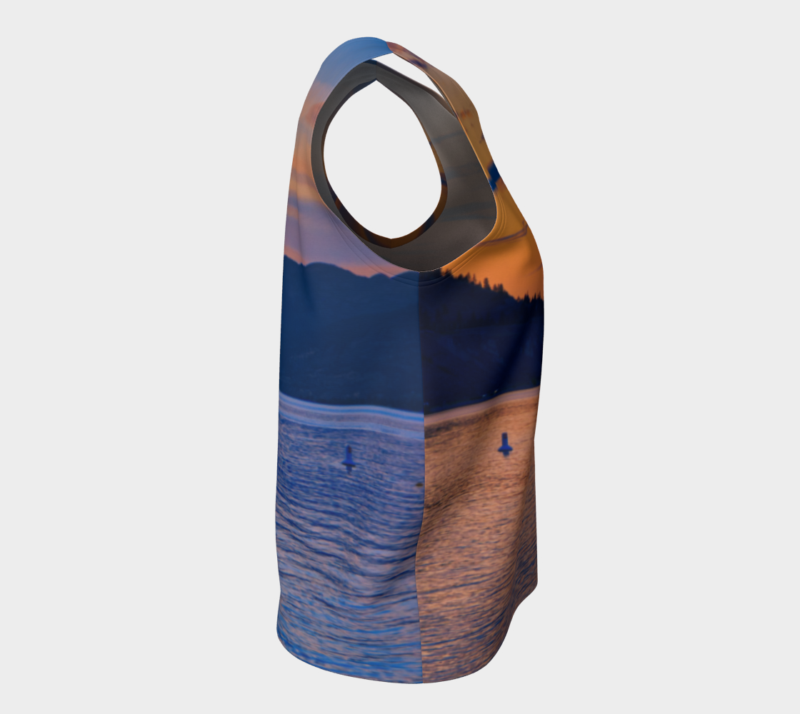 Women's All-Over Loose Regular Tank Top - Penticton Okanagan Lake Sunset