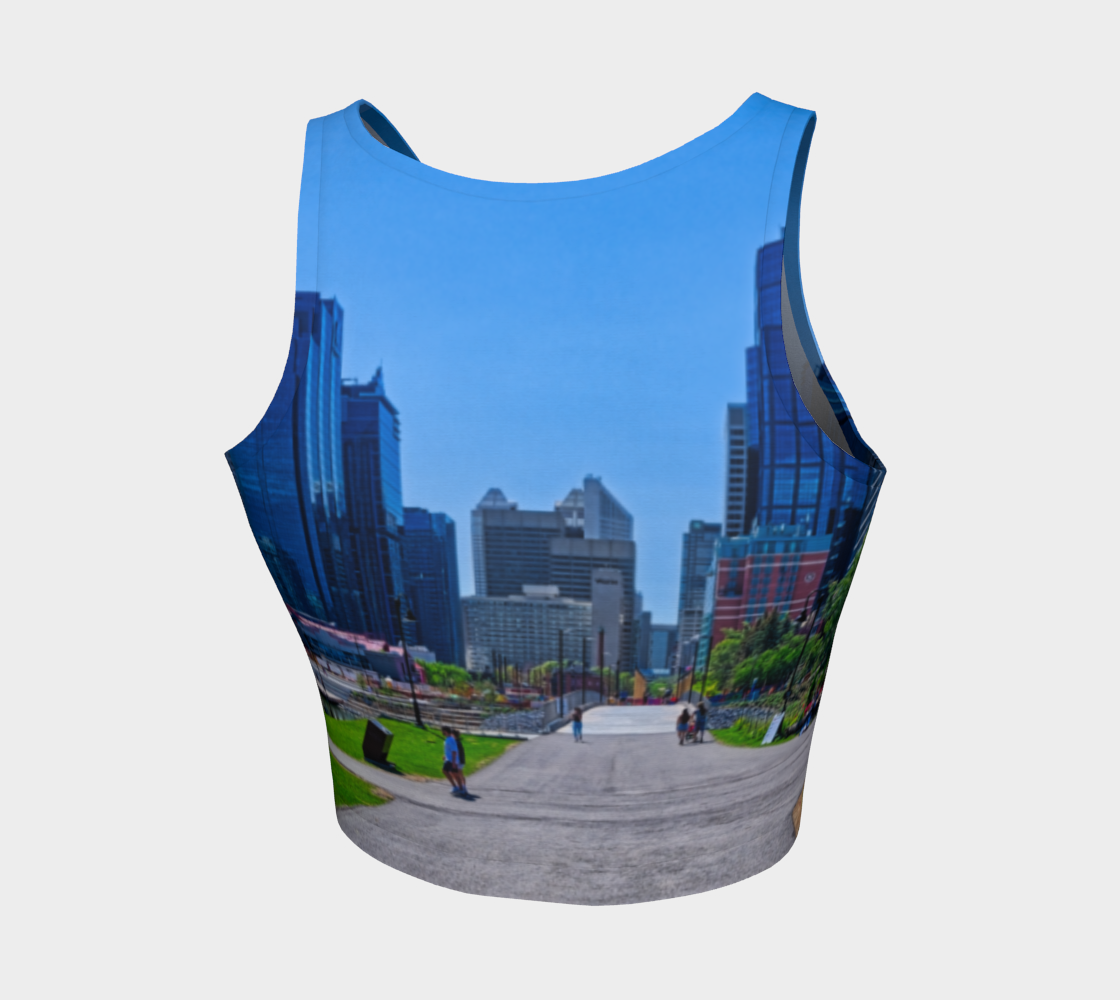 Women's Athletic Crop Top - Downtown Calgary Prince's Island Park HDR