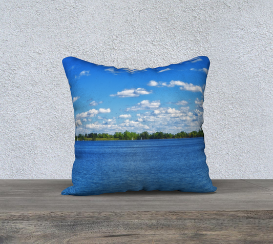 18x18 Pillow Case - South Glenmore Park Glenmore Reservoir