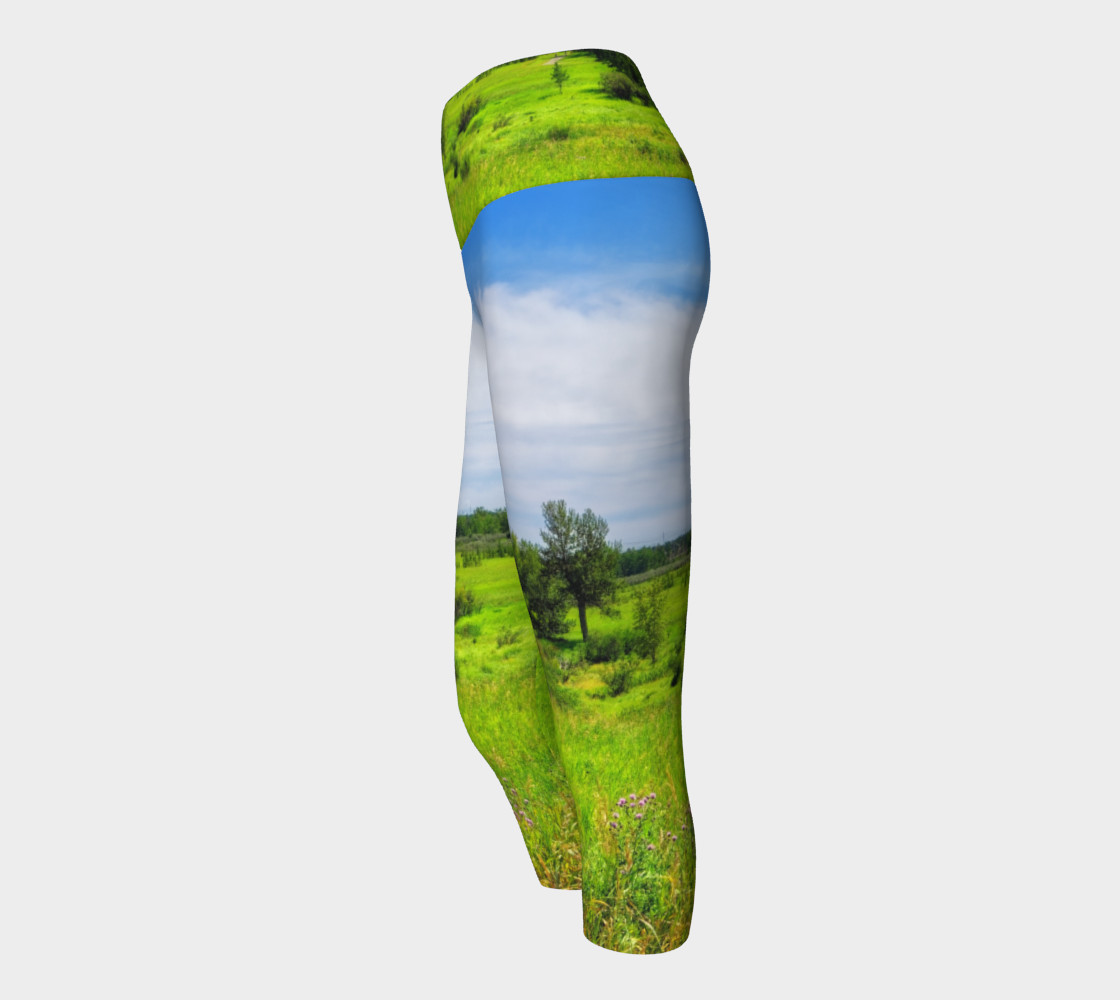 Women's Yoga Capris - Fish Creek Park Votier's Flats Meadow