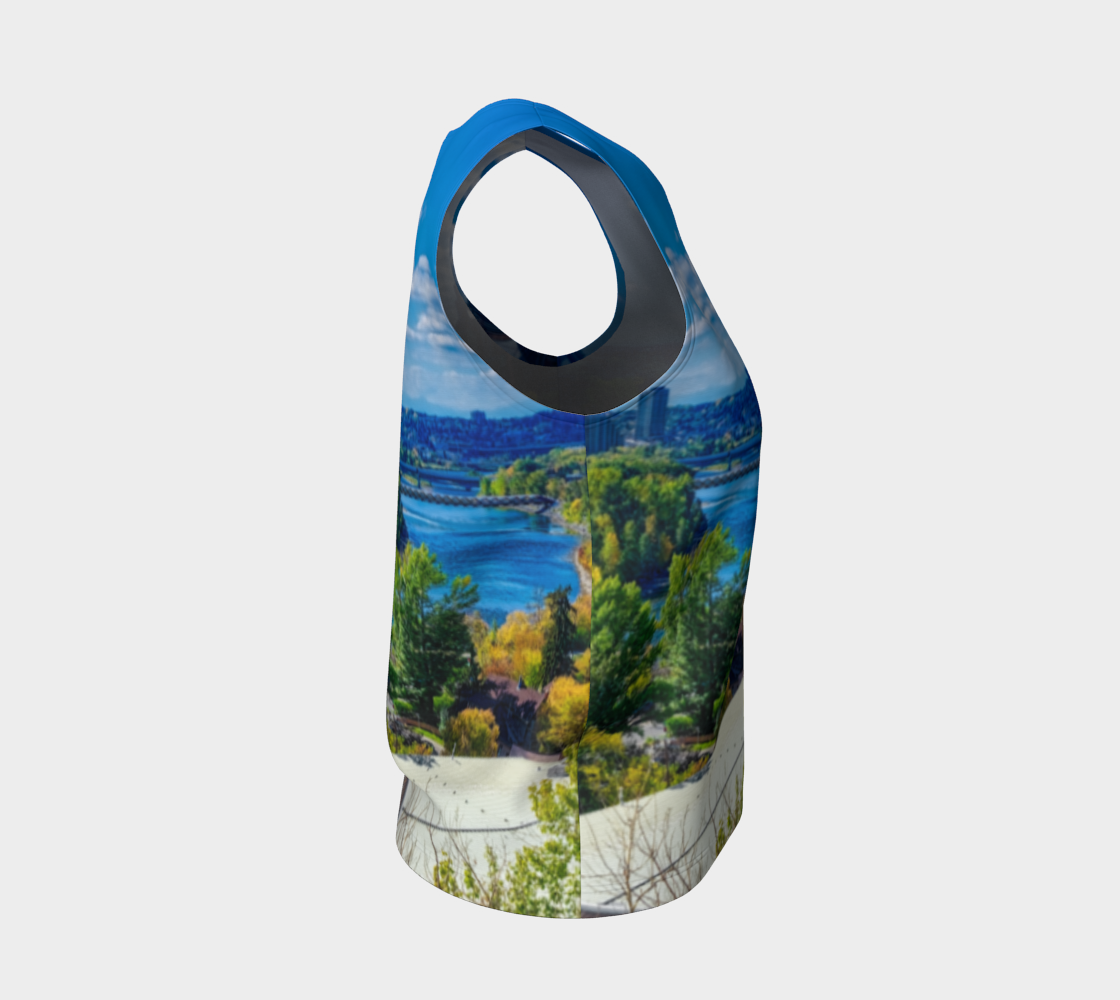 Women's Loose Tank Top - Bow River Peace Bridge McHugh Bluff HDR Fall