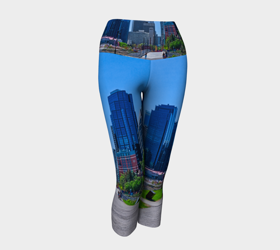 Women's Yoga Capris - Downtown Calgary Prince's Island Park HDR